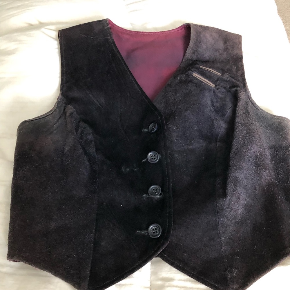Navy blue SUEDE vest.